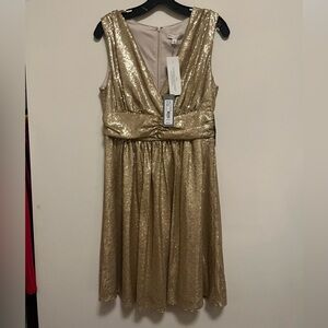 Gold Sequin A-line Dress (NWT)